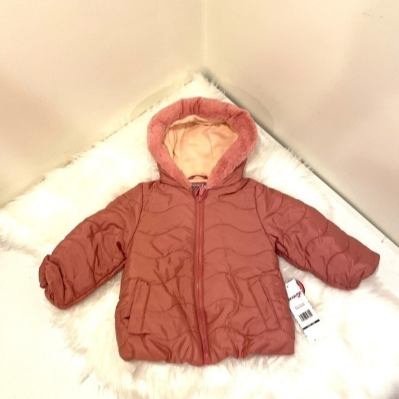 KENZIE | Faux Fur Trim Wave Puffer Jacket Size 18 mo - Picture 2 of 7